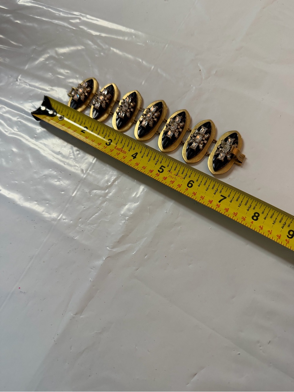 J. Crew Gold-Tone Bracelet with Black Enamel and Clear Crystals - Picture 4 of 6